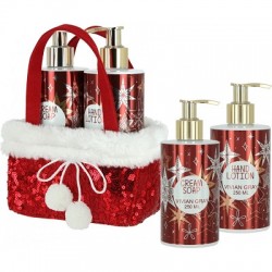 COFFRET POUR LES MAINS FESTIVE ROUGE, SENTEUR PIVOINE & PATCHOULI